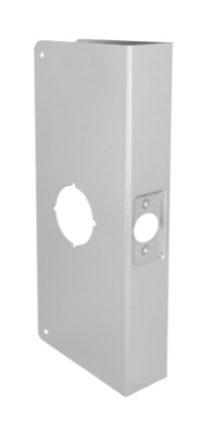Show details for Don-Jo 1-S-CW Wrap Around Plate For Cylindrical Lock W/ 2-1/8" hole - Satin Stainless Steel 1 CW